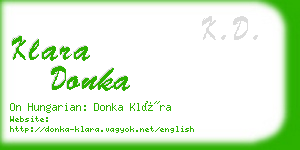 klara donka business card